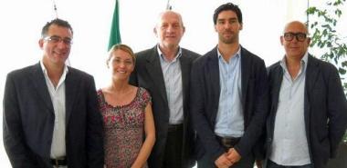 <b>SQUADRA.</b> Farnetani con i quattro assessori 