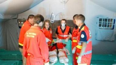 Il punto medico allestito dalla Croce verde