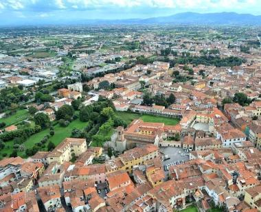 Una foto aerea del centro cittadino 