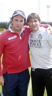 Pagliuca con il tecnico della Juve, Antonio Conte 