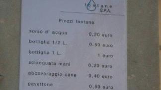 Il volantino affisso alla fontana di via Elisa vicino a Porta San Gervasio