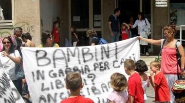 La protesta di venerdì a Villa Fabbricotti