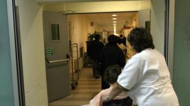 L’interno dell’ospedale Lotti a Pontedera È l’area d’accesso al pronto soccorso