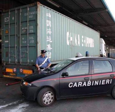 I carabinieri sul luogo del mortale infortunio sul lavoro      