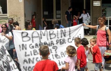 La protesta di venerdì a Villa Fabbricotti