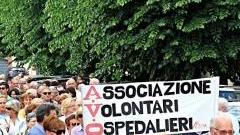 Un momento della manifestazione in difesa dell’ospedale