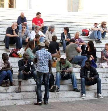 <b>LA PROTESTA.</b> Migranti in presidio 