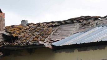 La parte di tetto crollata
