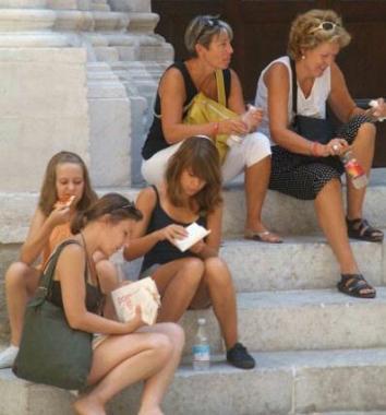 Turisti in centro     