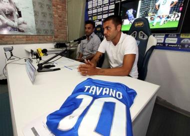 Ciccio Tavano e il presidente Corsi durante la conferenza stampa 