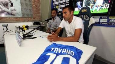 Ciccio Tavano e il presidente Corsi durante la conferenza stampa
