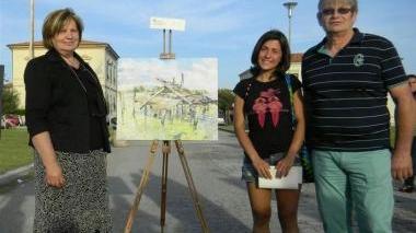 I genitori di Marco Verdigi con la vincitrice Alessia Priami
