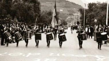 <b>PALIO.</b> Una foto storica della contrada del Leon doro 