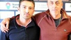 Marco Ferrari, a sinistra, e l’allenatore della Pistoiese Agostiniani