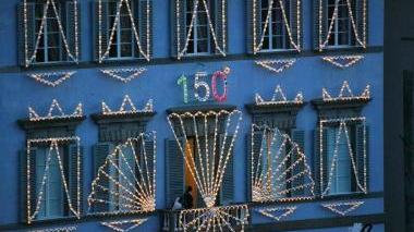 Luminara tricolore per festeggiare i 150 anni d'Italia