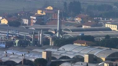 La zona industriale di Montemurlo e pannelli per il fotovoltaico