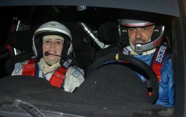 Sinibaldi con la sua navigatrice 