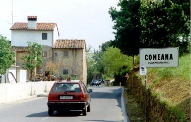 Lingresso di Comeana e Niccol&ograve; Fanfani, presidente della Pro Loco 