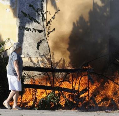 <b>FIAMME.</b> Sulla banchina della stazione 