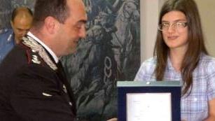 Il comandante Andrea Sagnelli parla agli studenti