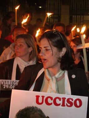Alessandra Biancalana in corteo 