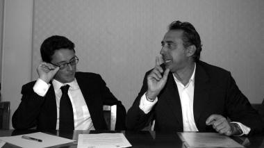 Il segretario Pd Filippo Di Rocca e il sindaco Alessandro Cosimi