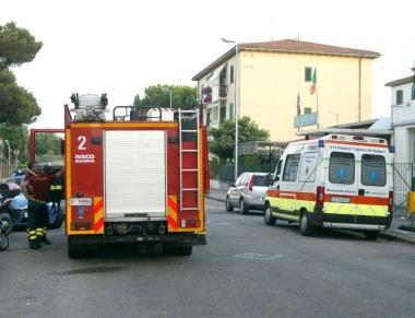 Lintervento di vigili del fuoco e ambulanza 