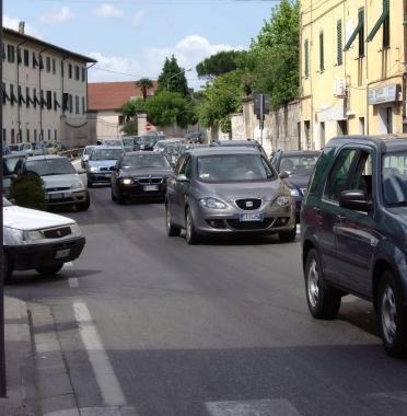 Uno scorcio del centro della frazione di Fornacette    