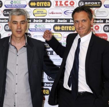 <b>LACQUISTO.</b> A sinistra lallenatore Ugolotti, a destra il ds Gazzoli 