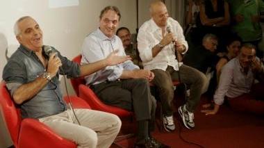 Giorgio Panariello insieme al sindaco Cenni e al giornalista Ceccatelli