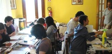 I ragazzi al lavoro al Manga Campus di Maresca 