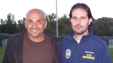 Il tecnico del vivaio viola Stefano Biotti insieme al certaldese più famoso nel mondo del calcio: Luciano Spalletti