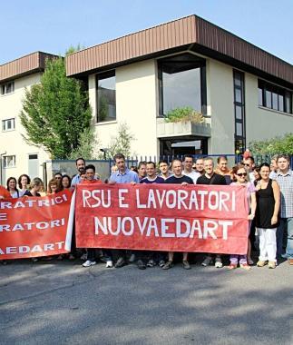 Lo sciopero dei dipendenti della Nuova Edart 