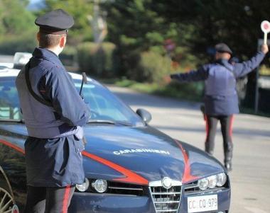 Un posto di blocco dei carabinieri 