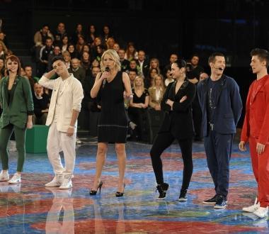 Un momento della finalissima di Amici 