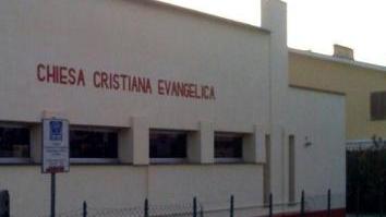 La chiesa evangelica di Pontedera dove la coppia si è conosciuta