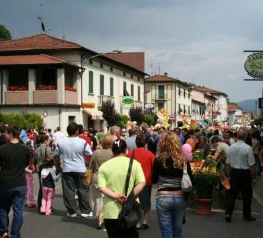 Folla nel centro di Fornaci 