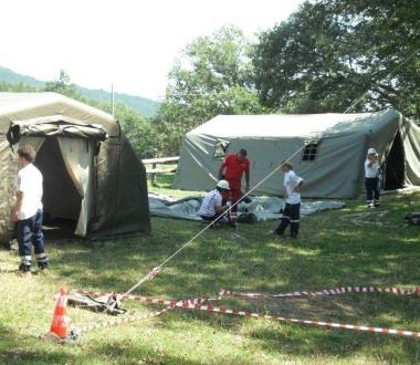 Il campo base della Croce Rossa 