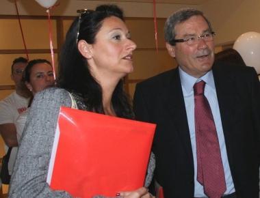 La segretaria del Pd Ilaria Bugetti col presidente della Provincia Lamberto Gestri      