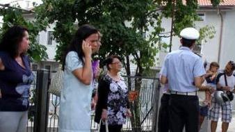 <b>SIT-IN.</b> Un momento della protesta in via Romana
