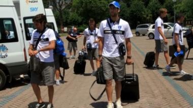 Levan Mchedlidze all’arrivo nel ritiro dell’hotel Bellavista Palace