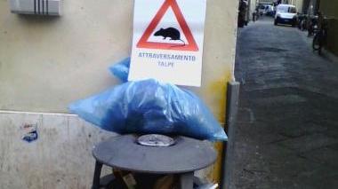 Un cartello apparso in centro nei giorni scorsi