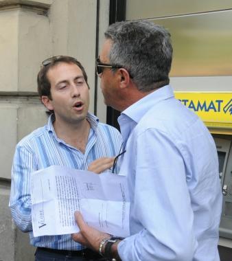 Marco Valentini (a sinistra) a colloquio con Paolo Giani 