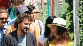 Pieraccioni e la Romero durante le riprese