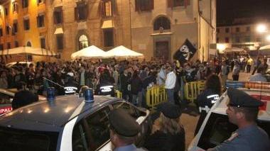 <b>PROTESTA. </b>Manifestazione in piazza dei Cavalieri