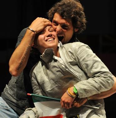 <b>LA GIOIA.</b> Aldo Montano festeggia Irene Vecchi 
