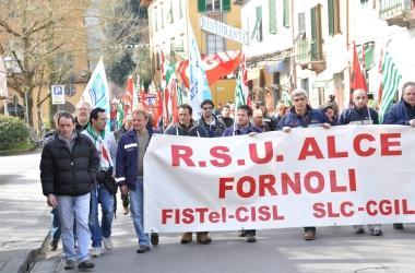 Una protesta dei lavoratori di Alce (archivio) 