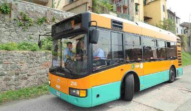 Bus navetta per raggiungere il centro storico