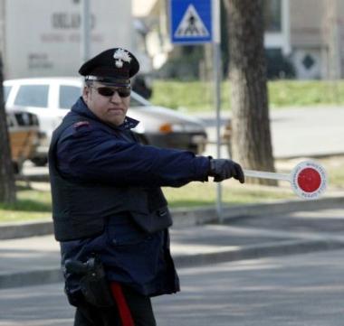 Posto di blocco dei carabinieri 