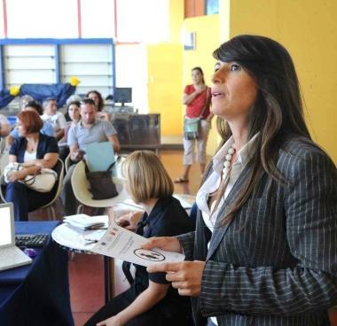 Valeria Del Pizzo (Cgil) presenta la ricerca ai dipendenti della Call&amp;Call  